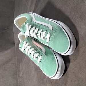 Vans Old Skool Mint Green Suede Canvas White Leather Sneakers NWT US 7 *NO BOX